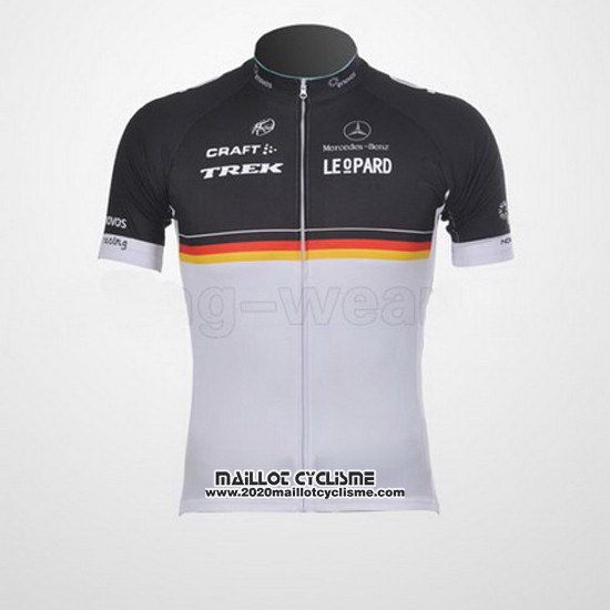 2011 Maillot Ciclismo Trek Leqpard Champion Allemagne Noir et Jaune Manches Courtes et Cuissard